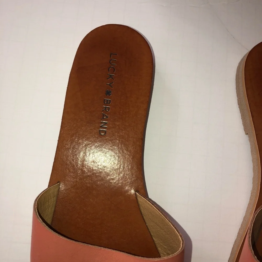 LUCKY brand Coral leather dorian slide sandals 8.5